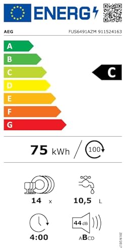 AEG FUS6491AZM Unterbau-Geschirrspüler / Serie 6000 mit SatelliteClean / 60cm / AirDry - ideale Trocknungsergebnisse / C / energiesparend / MaxiFlex Besteckschublade / Display / Startzeitvorwahl - 13