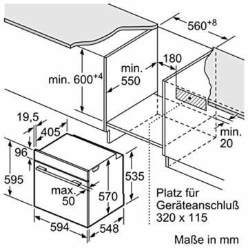 Bosch HBA537BS0 Serie 6 Einbau-Backofen, 60 x 60 cm, EcoClean Direct Reinigungshilfe, AutoPilot 10 10 Automatikprogramme, 3D Heißluft Backen auf 3 Ebenen, LCD-Display, Versenkknebel, Kindersicherung - 5