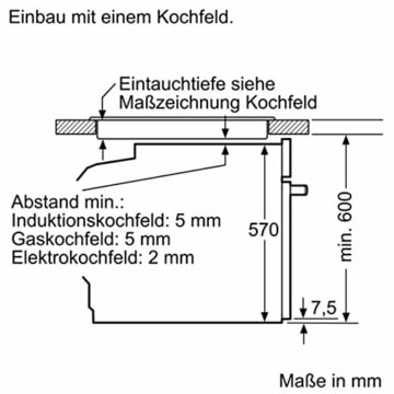 Bosch HBA537BS0 Serie 6 Einbau-Backofen, 60 x 60 cm, EcoClean Direct Reinigungshilfe, AutoPilot 10 10 Automatikprogramme, 3D Heißluft Backen auf 3 Ebenen, LCD-Display, Versenkknebel, Kindersicherung - 8