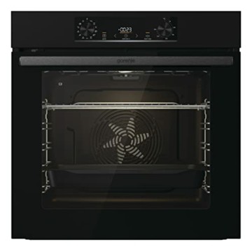 Gorenje BPS 6737 E02B Einbau-Backofen, 77 Liter, Pyrolyse, Heißluft, ExtraSteam, Gentle Close & Open, AirFry, PerfectGrill, PizzaMode 300°C, ChildLock, schwarz - 1