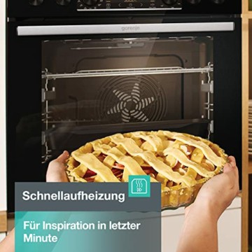 Gorenje BPS 6737 E02B Einbau-Backofen, 77 Liter, Pyrolyse, Heißluft, ExtraSteam, Gentle Close & Open, AirFry, PerfectGrill, PizzaMode 300°C, ChildLock, schwarz - 9