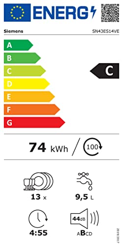Siemens SN43ES14VE, iQ300 Smarter Geschirrspüler, Unterbau-Spülmaschine mit Besteckschublade, 60 cm, automatische Türöffnung dank autoOpen dry, besonders leise mit iQdrive-Motor, aquaStop, Edelstahl - 13