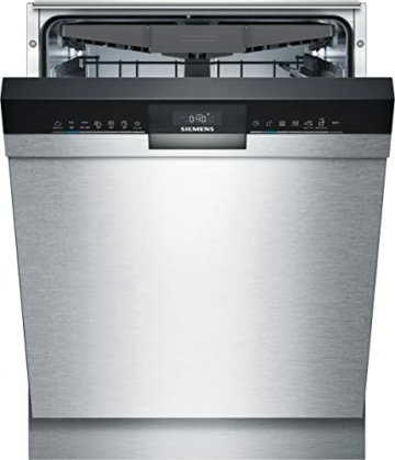 Siemens SN43ES14VE, iQ300 Smarter Geschirrspüler, Unterbau-Spülmaschine mit Besteckschublade, 60 cm, automatische Türöffnung dank autoOpen dry, besonders leise mit iQdrive-Motor, aquaStop, Edelstahl - 1